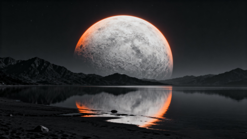 月升湖畔背景图图片