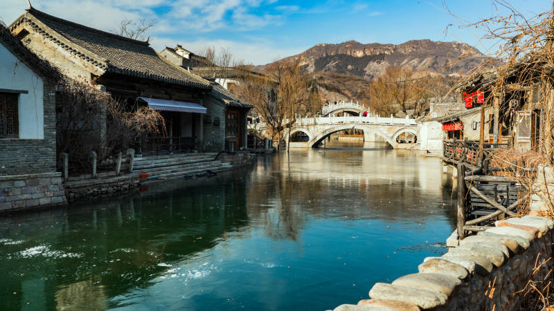 北京古北水镇古桥流水人家图片