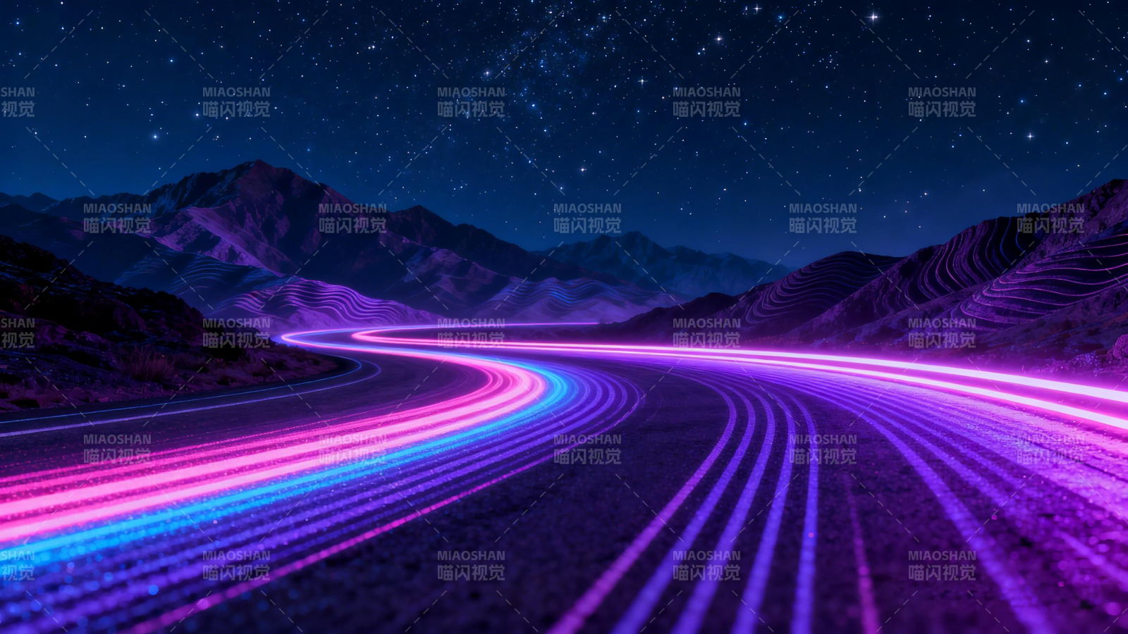 霓虹公路夜景图片