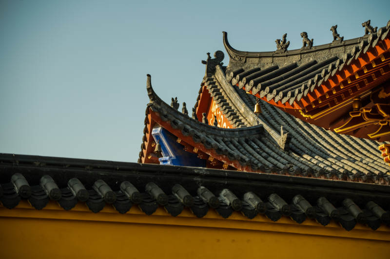 寺庙屋檐特写图片