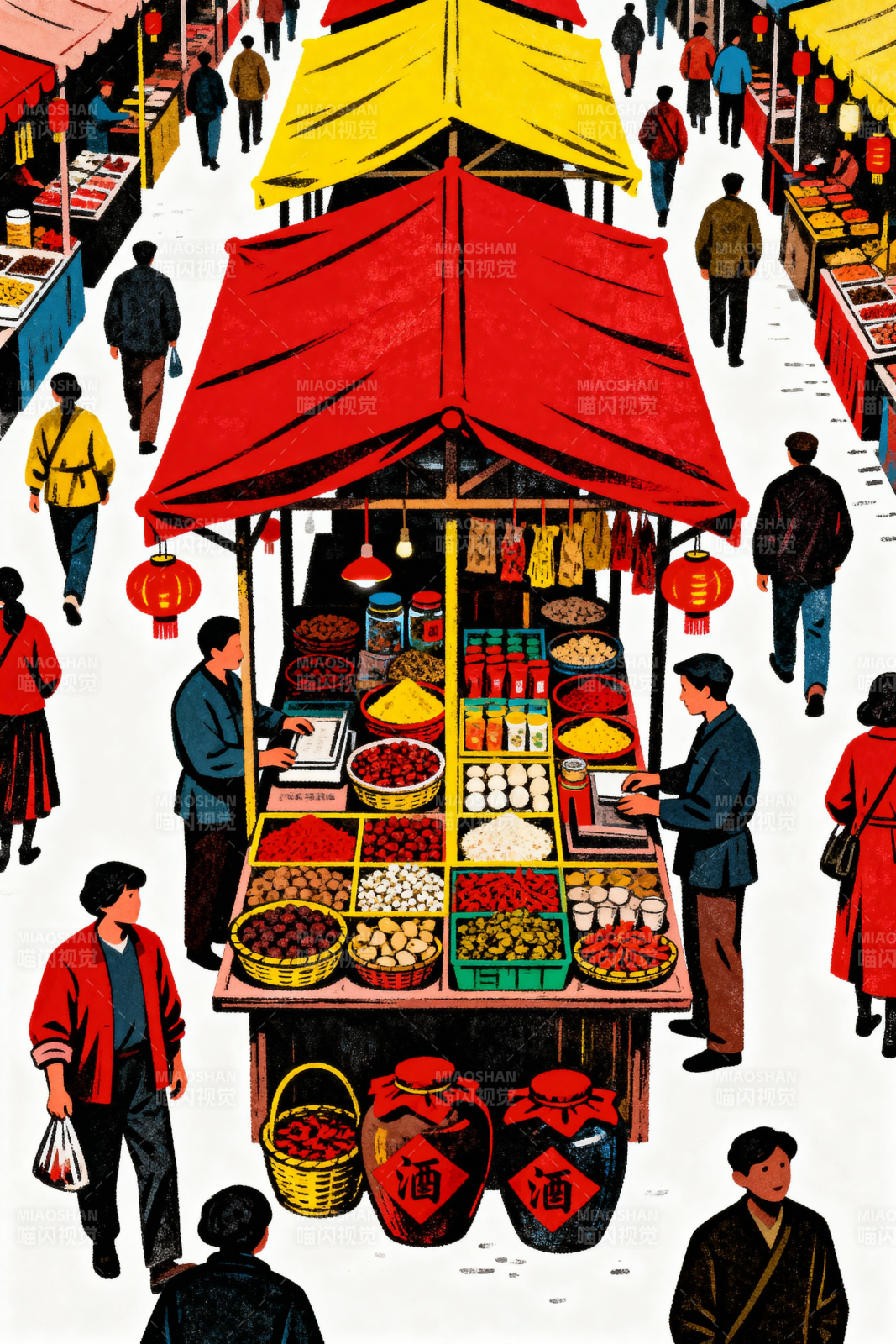 热闹市集图图片