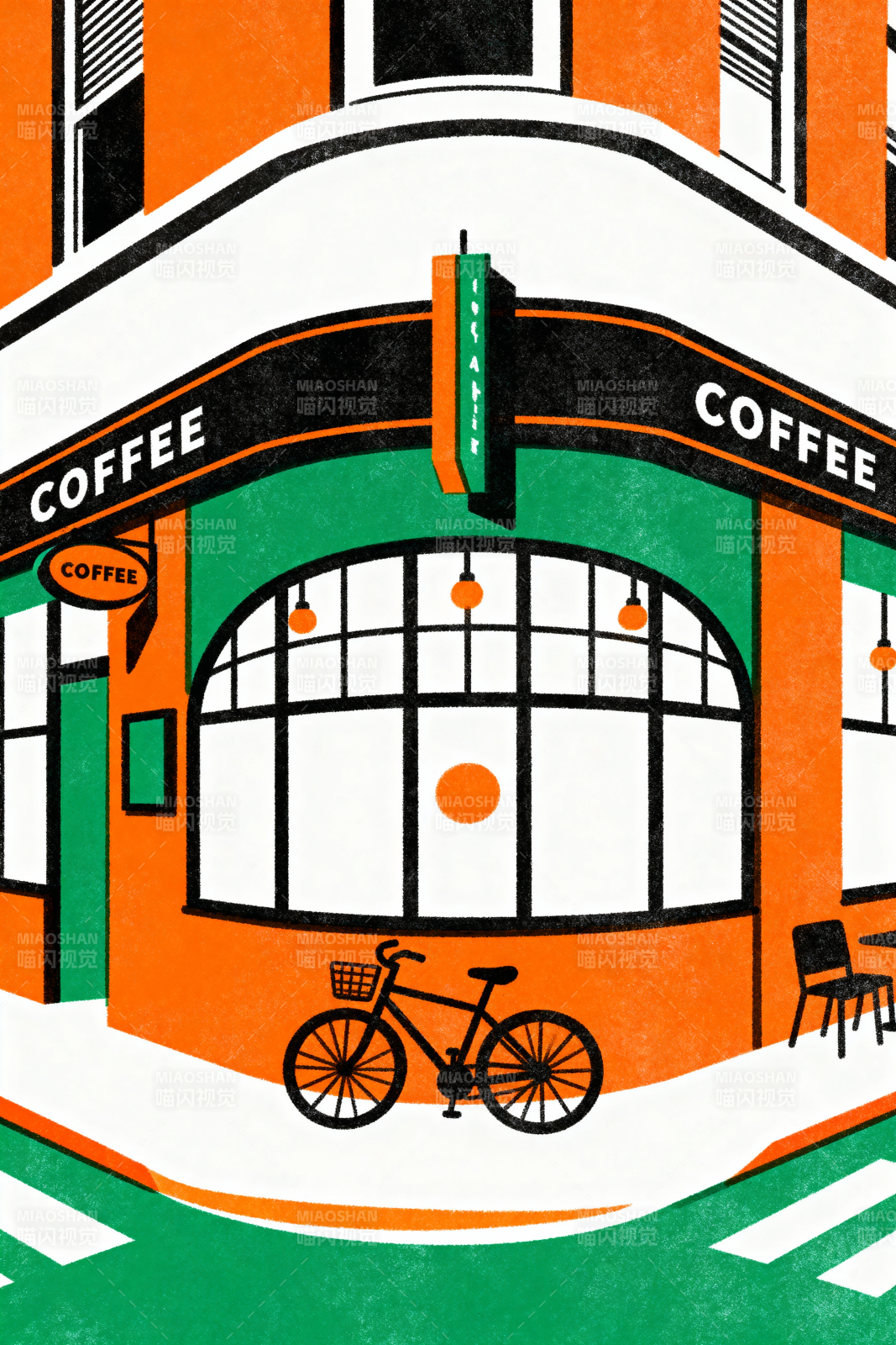 咖啡馆街角风景图片