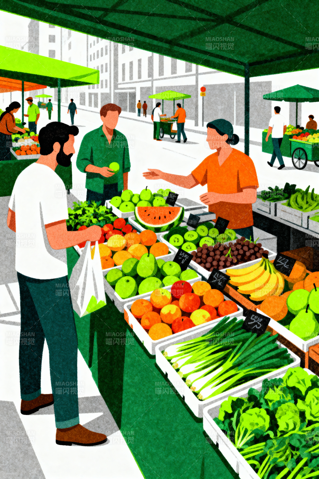 市集鲜果香图片