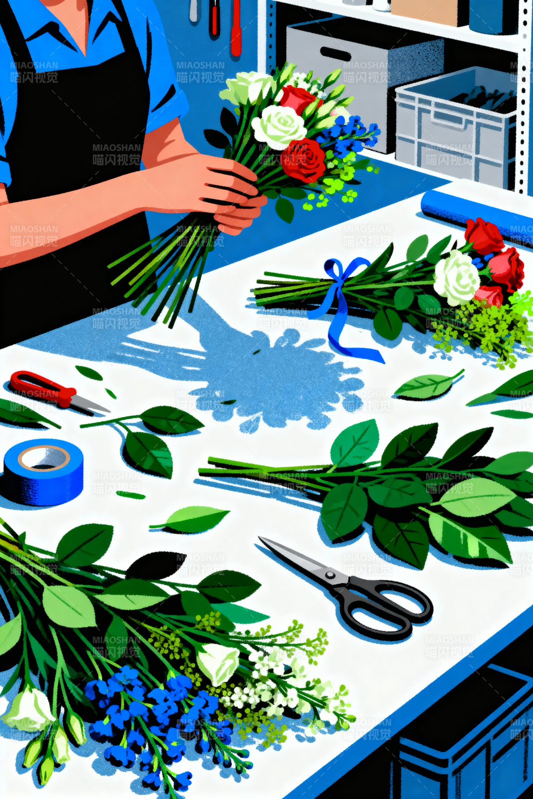 花艺师的创作瞬间图片