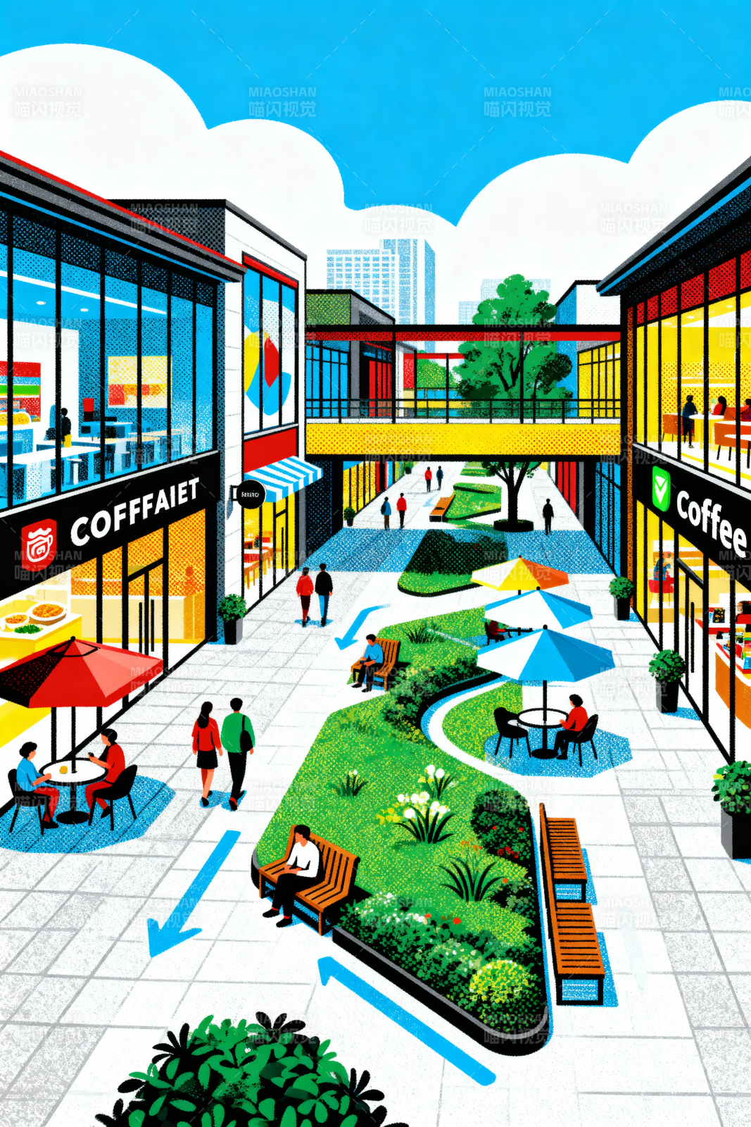 都市绿洲咖啡街图片