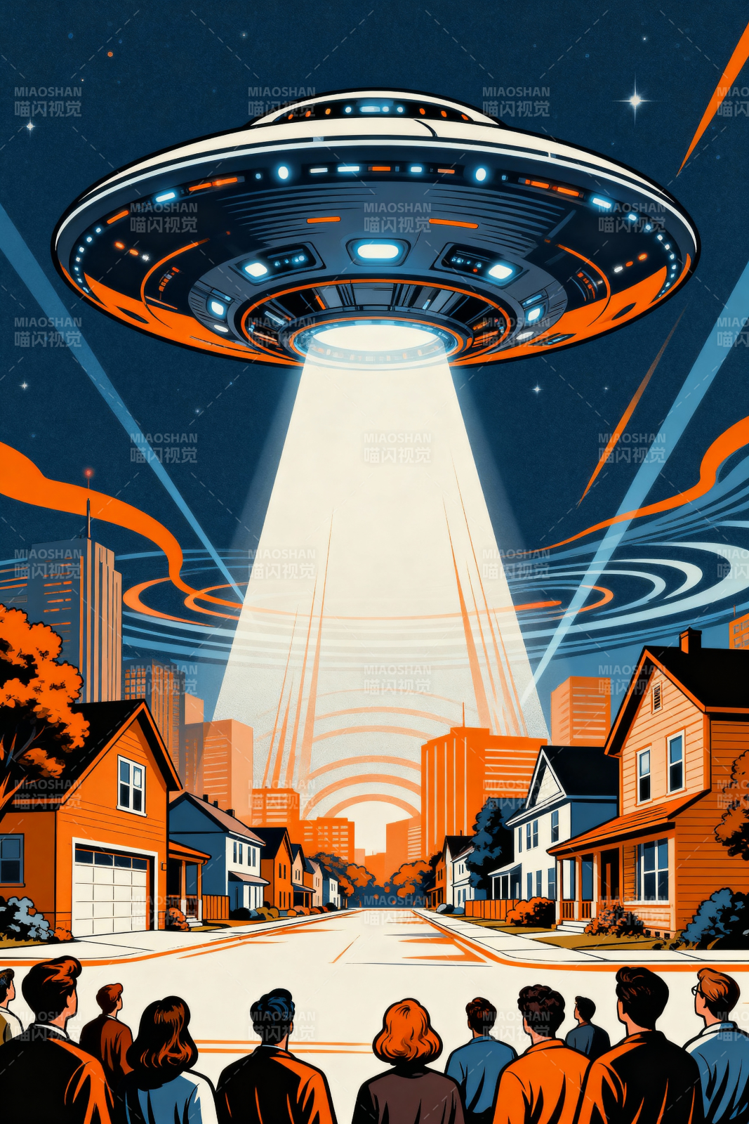 飞碟降临小镇图片