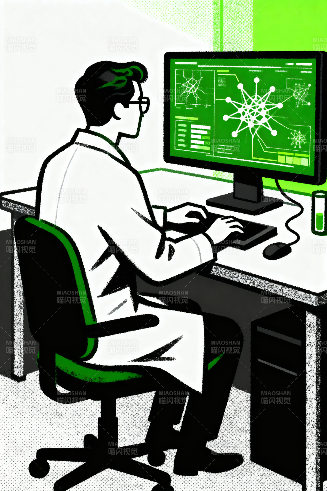 科学家专注科研图片