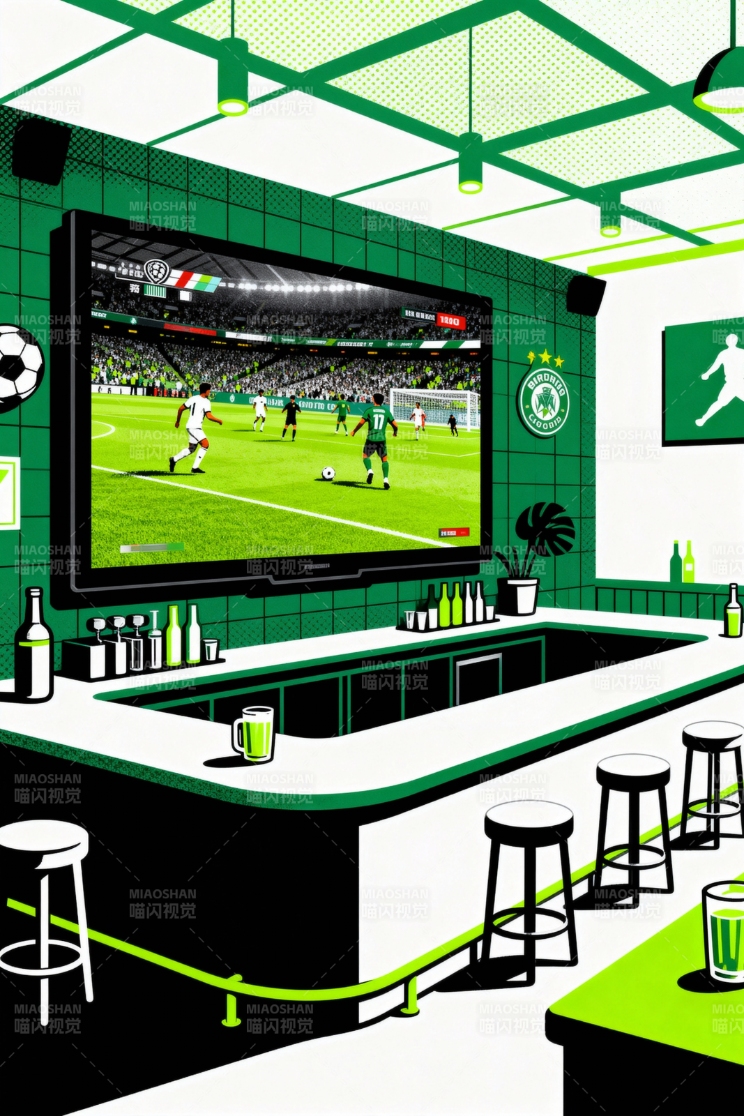 绿茵酒吧观赛场景概念图图片
