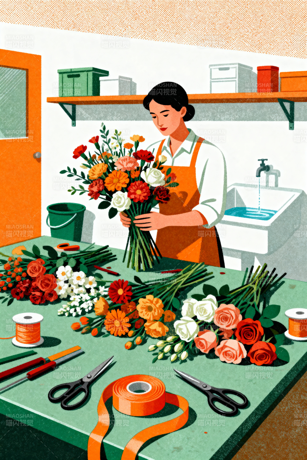 花艺师的创作时刻图片