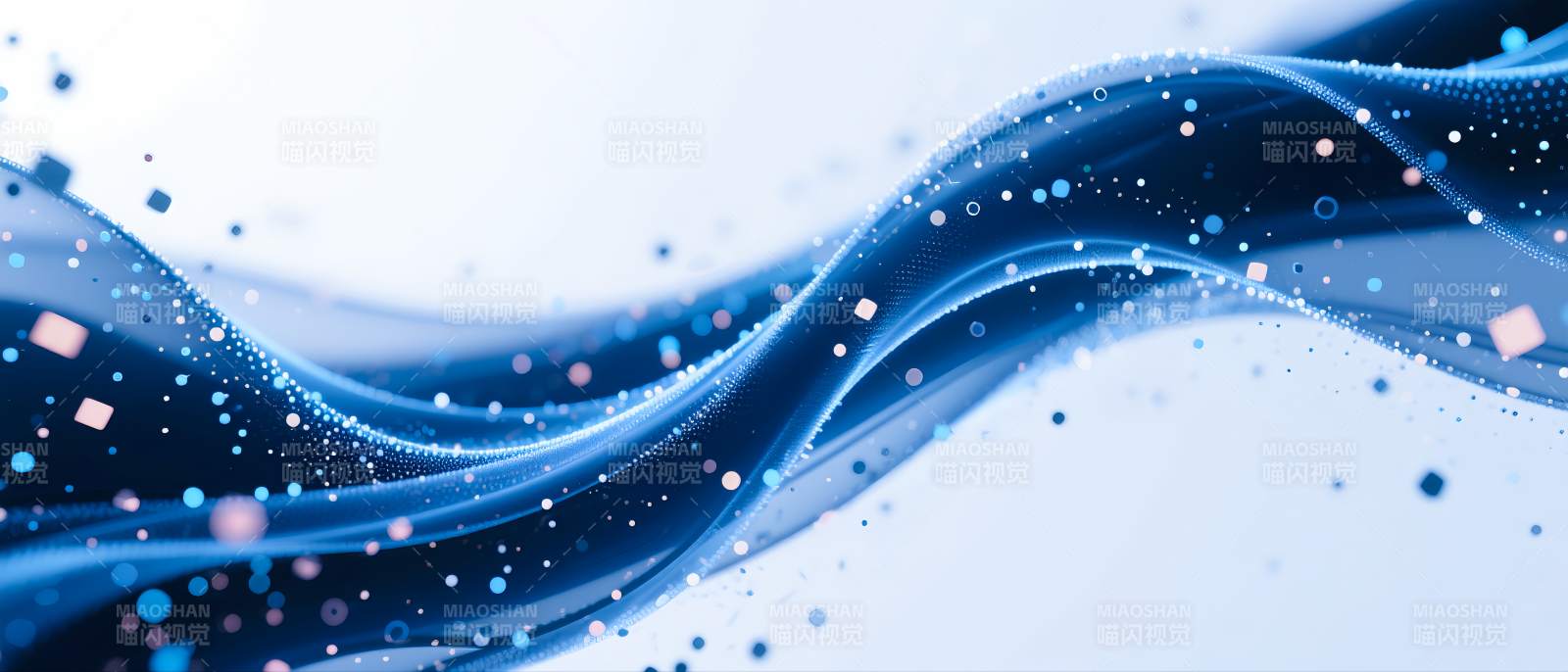 蓝色波浪光效图片