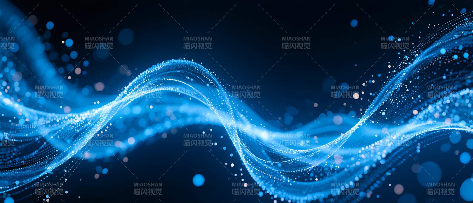 蓝光波纹流动图片