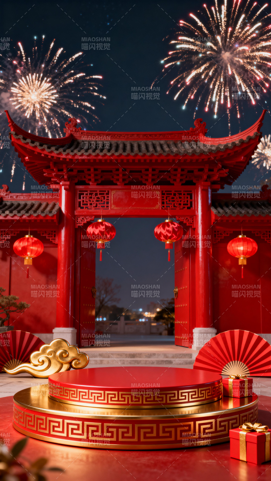 新春喜庆迎佳节3d场景图图片