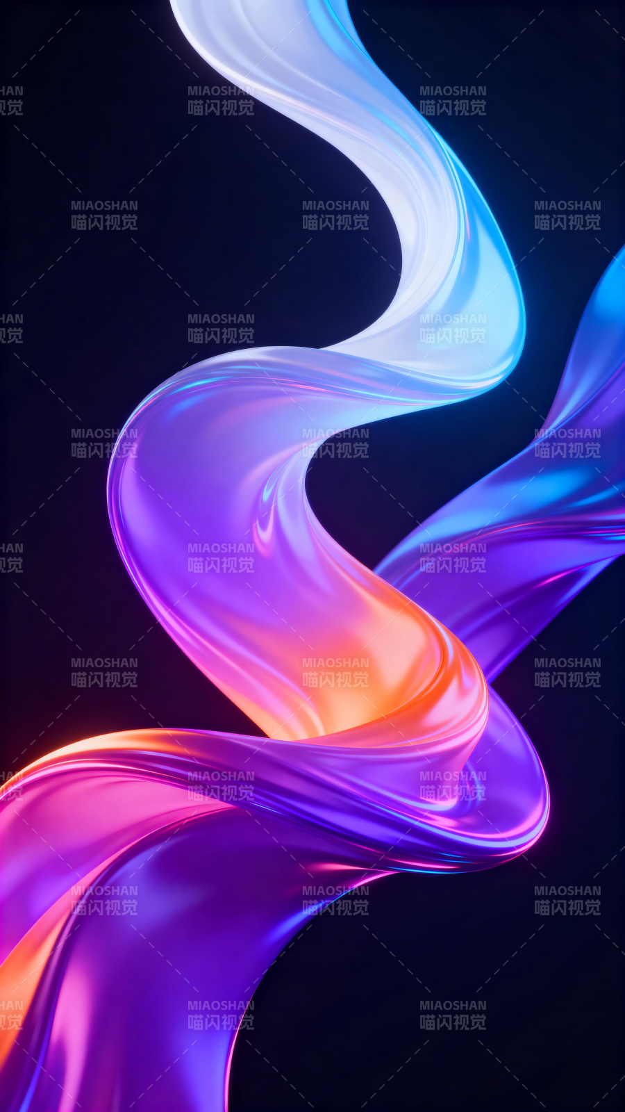 流光溢彩的波浪图片