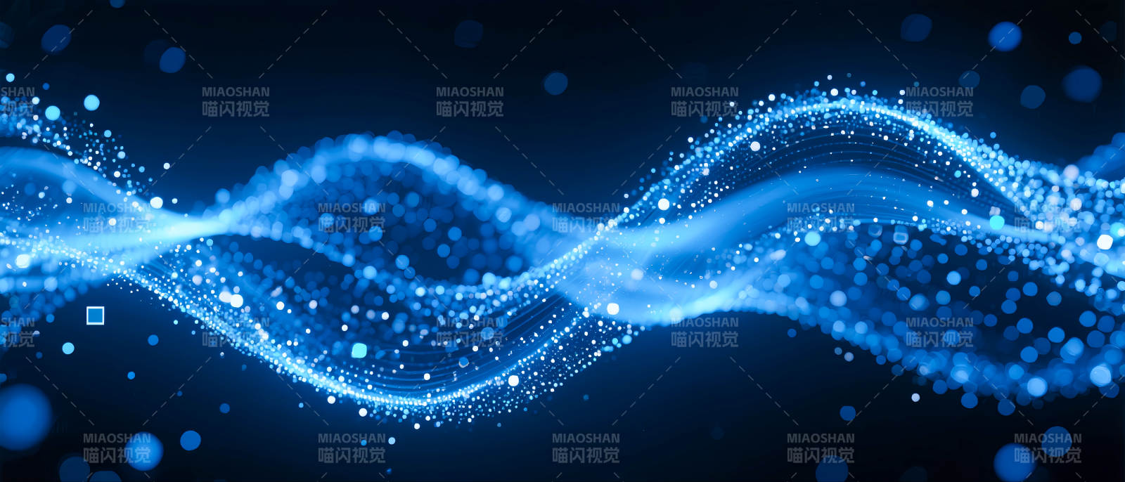 蓝色光波流动图片