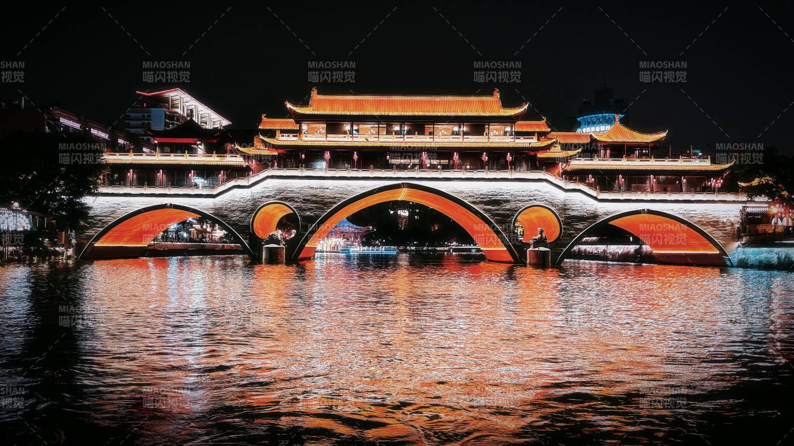 夜色中的九眼桥图片