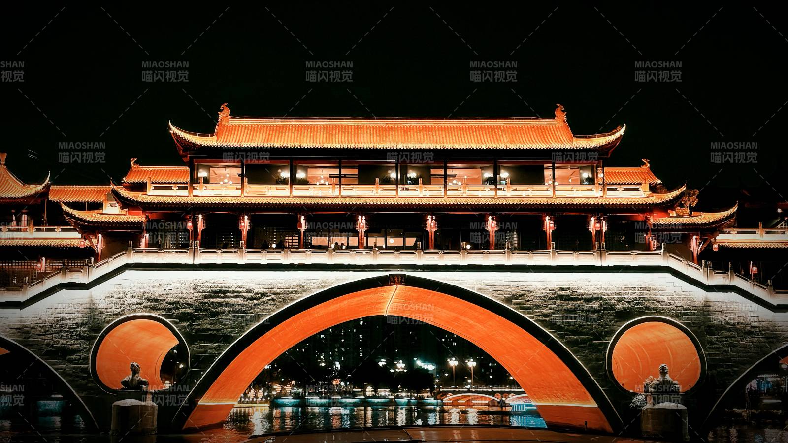 夜色中的九眼桥图片