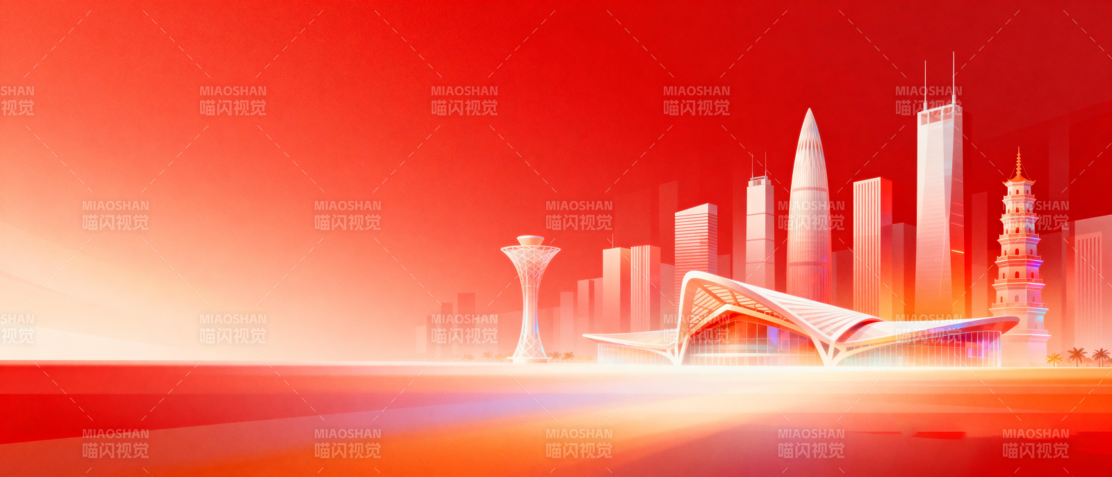 未来都市剪影图片