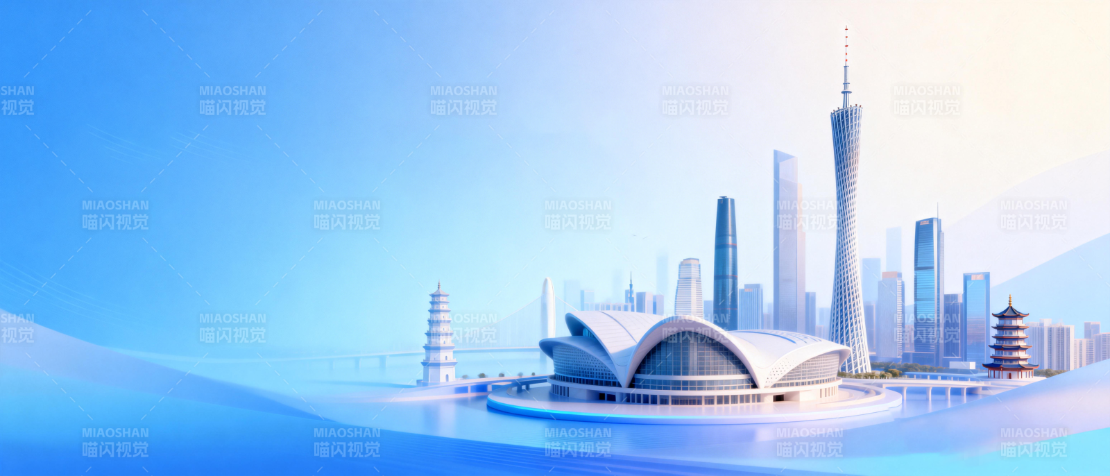 现代都市天际线图片