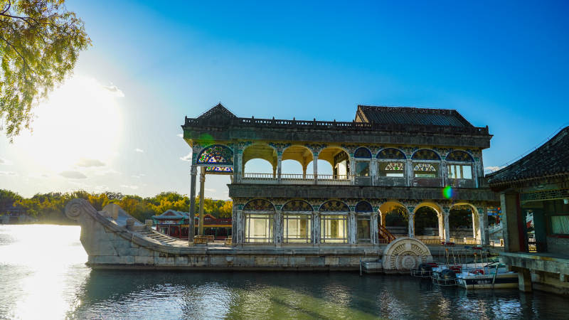 颐和园石坊风光图片