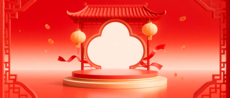 喜庆中式舞台图片