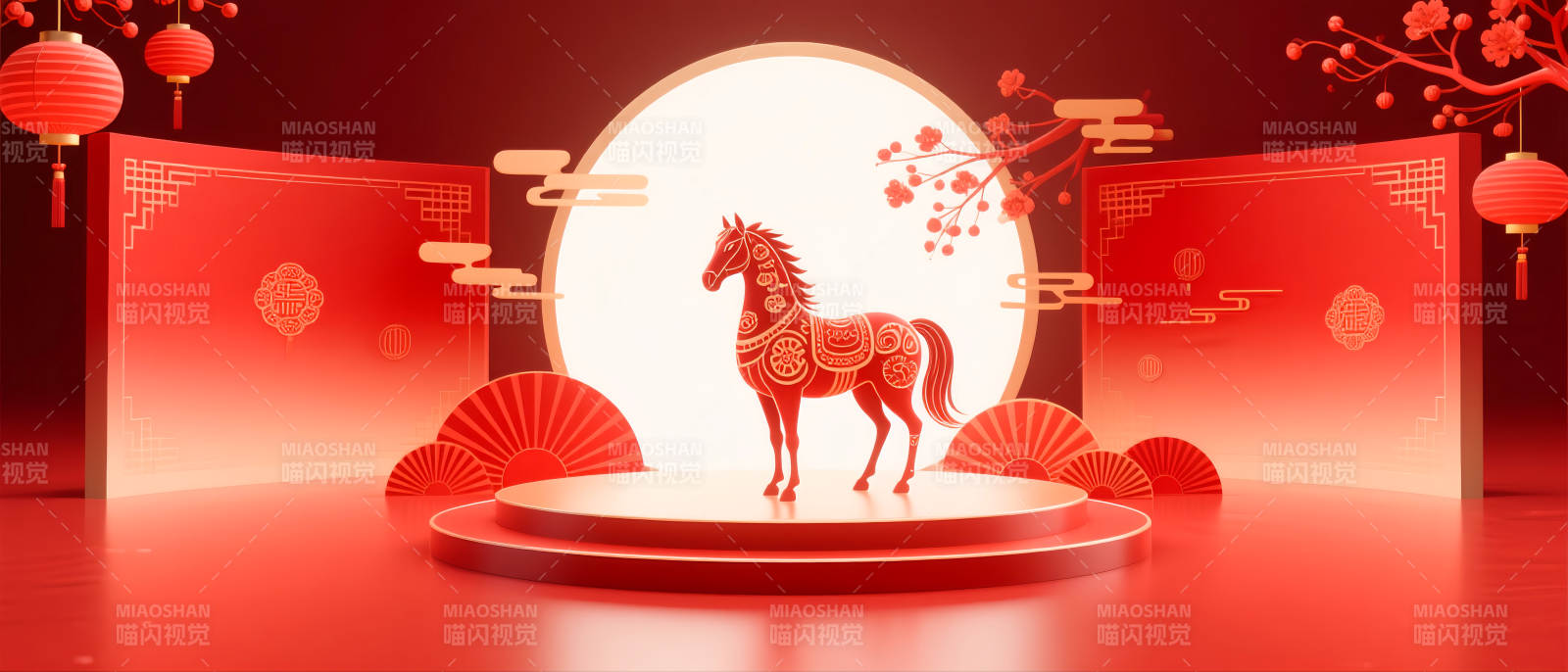 马年新春贺岁图图片