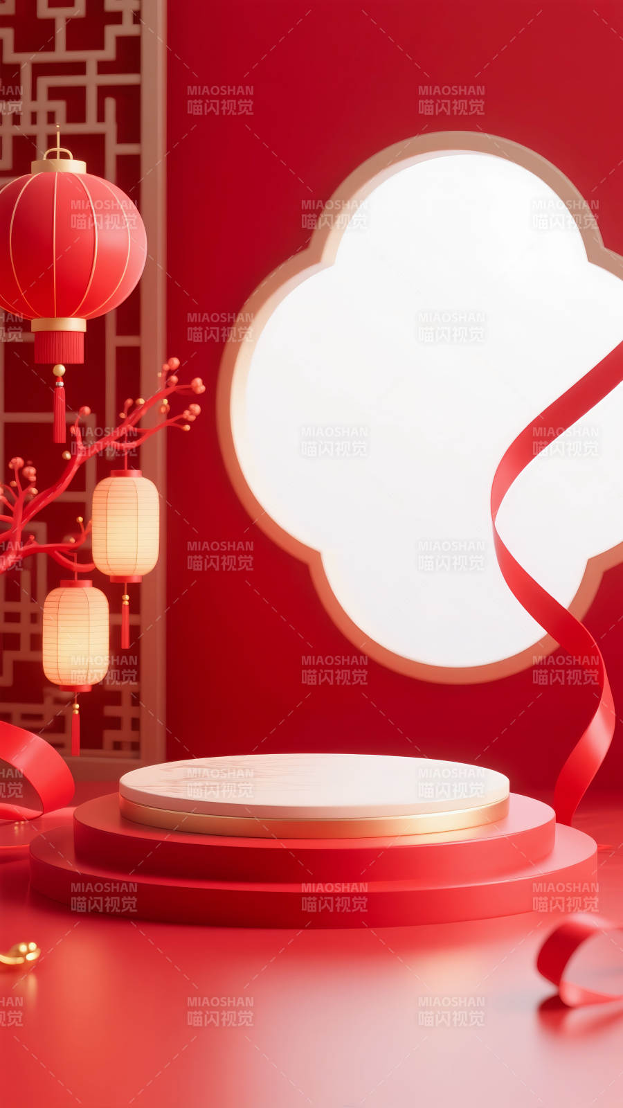 新春喜庆舞台电商场景图图片
