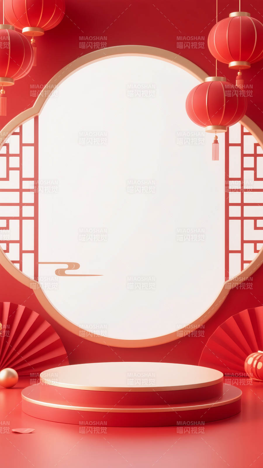 新春喜庆舞台电商场景图图片