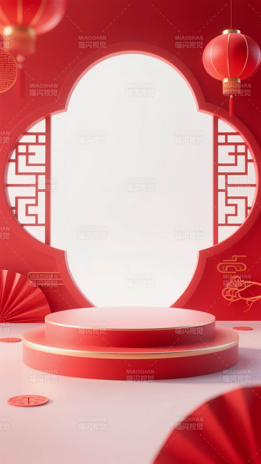 新春喜庆舞台电商场景图图片