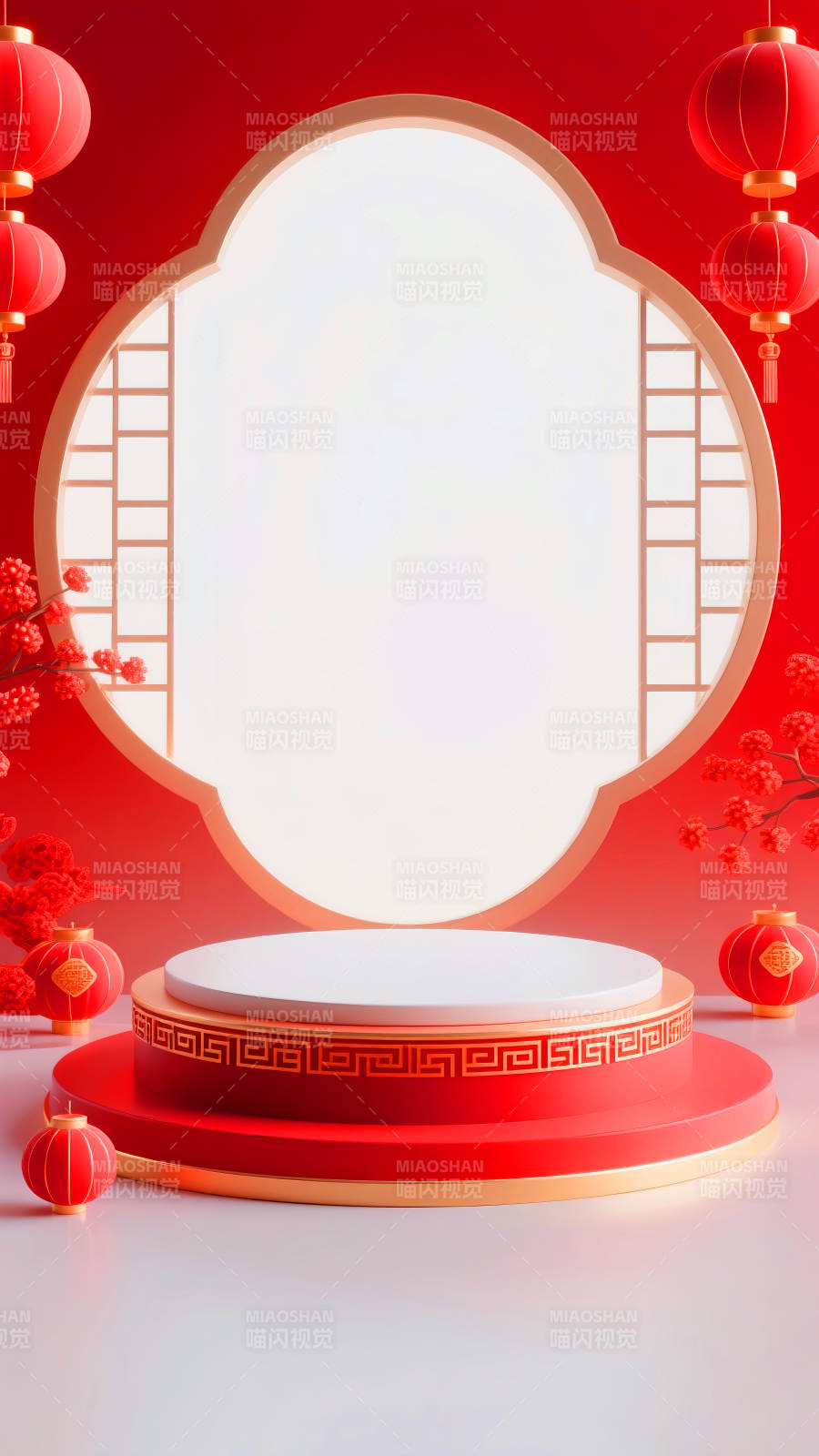 新春喜庆舞台电商场景图图片