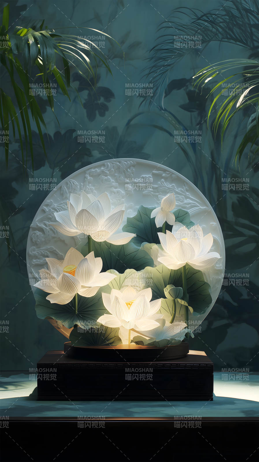 莲花灯光艺术美轮美奂图片