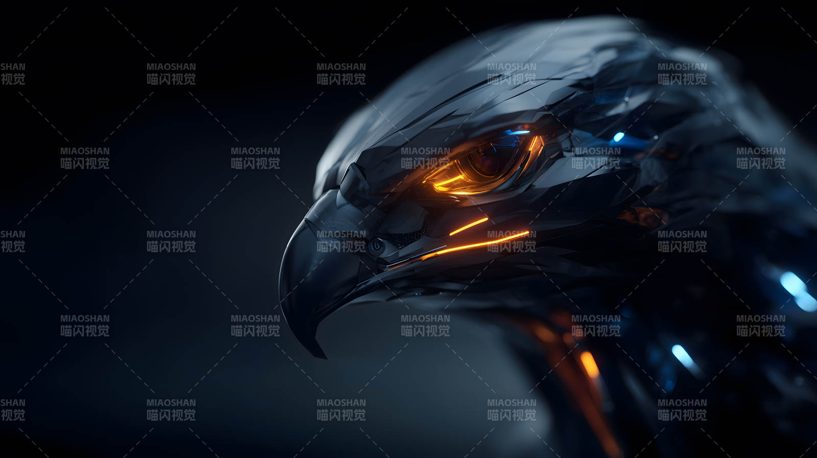 金属雄鹰锐利眼神图片