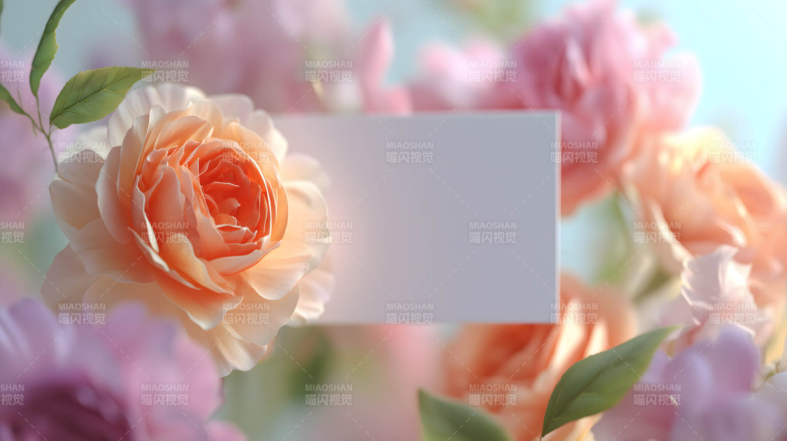 花朵与空白图片