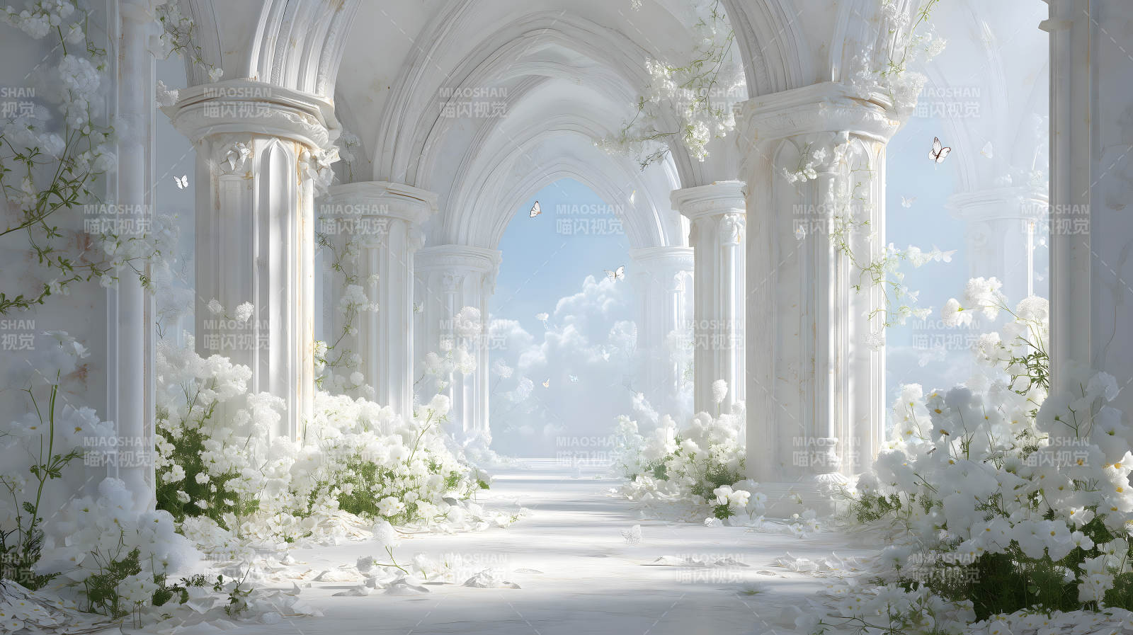 天堂般的白色空间图片