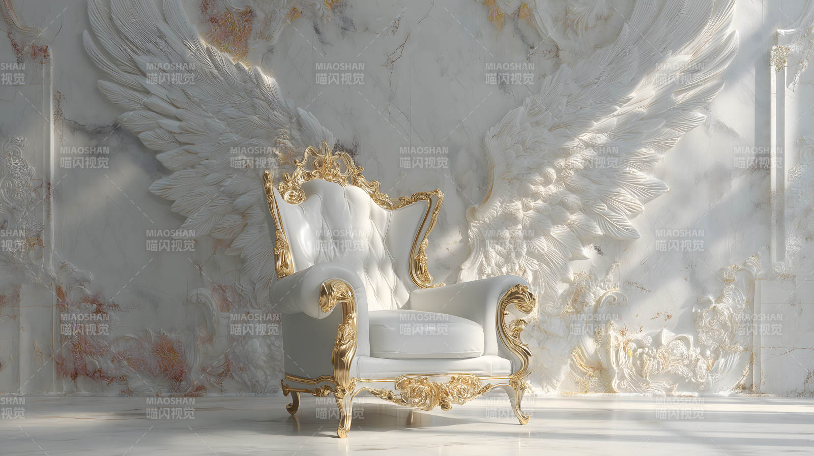 豪华座椅天使壁画图片