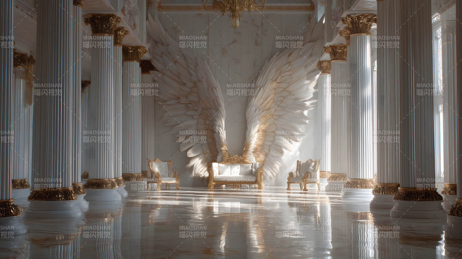 天使殿堂光辉照耀图片