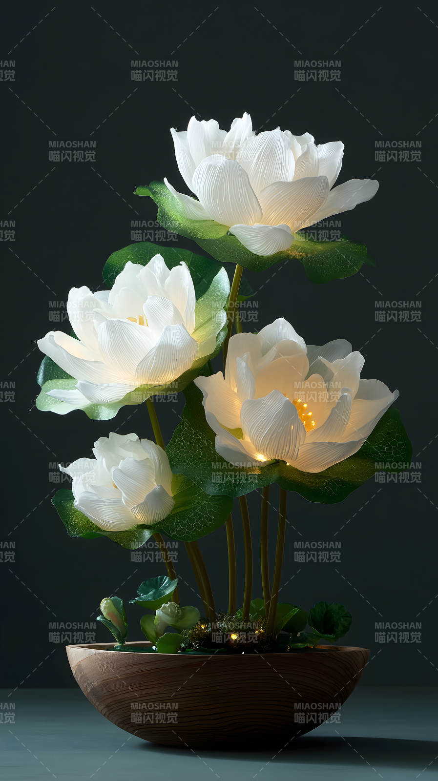 发光莲花灯饰图片