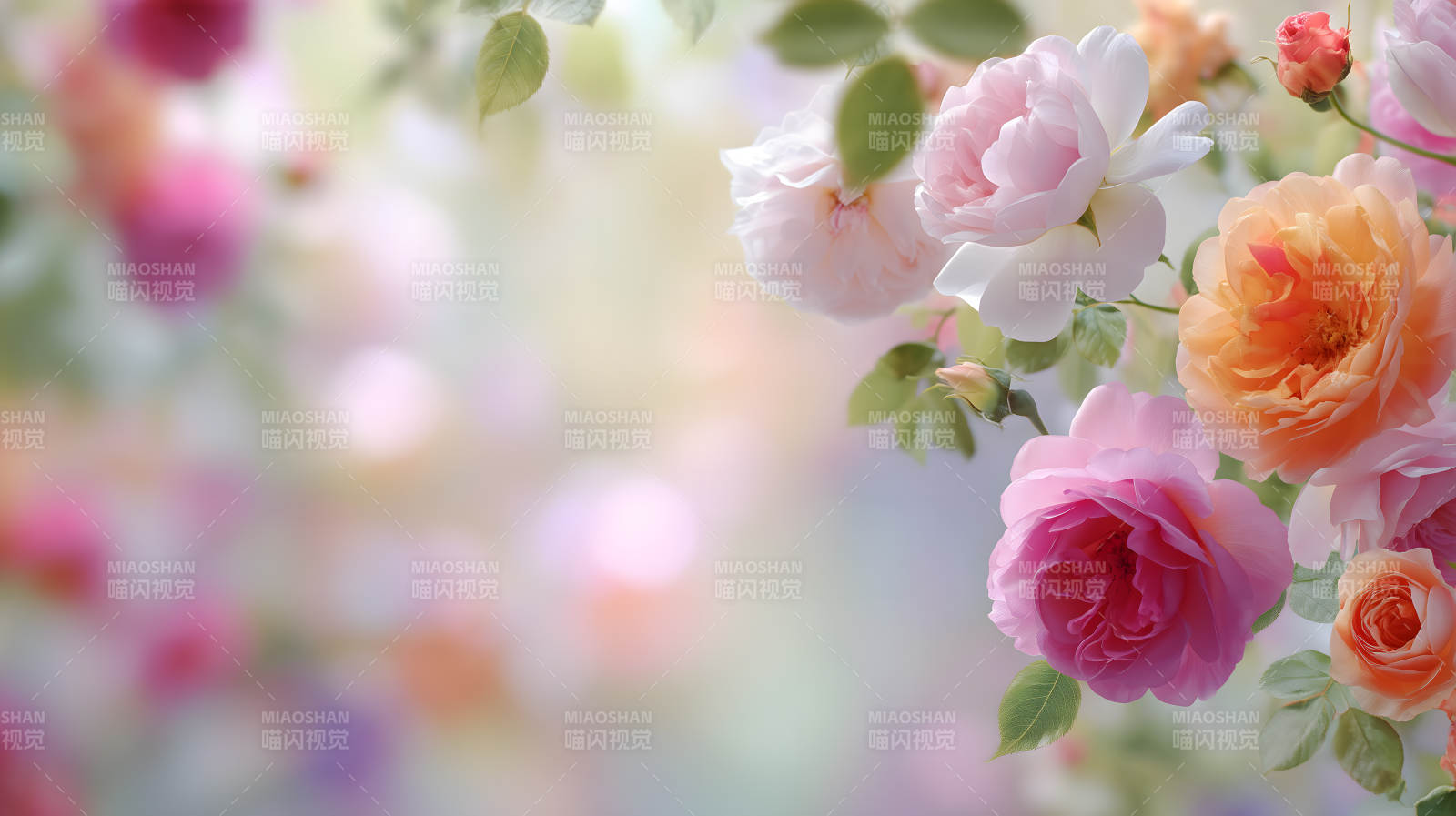 娇艳玫瑰花团锦簇图片