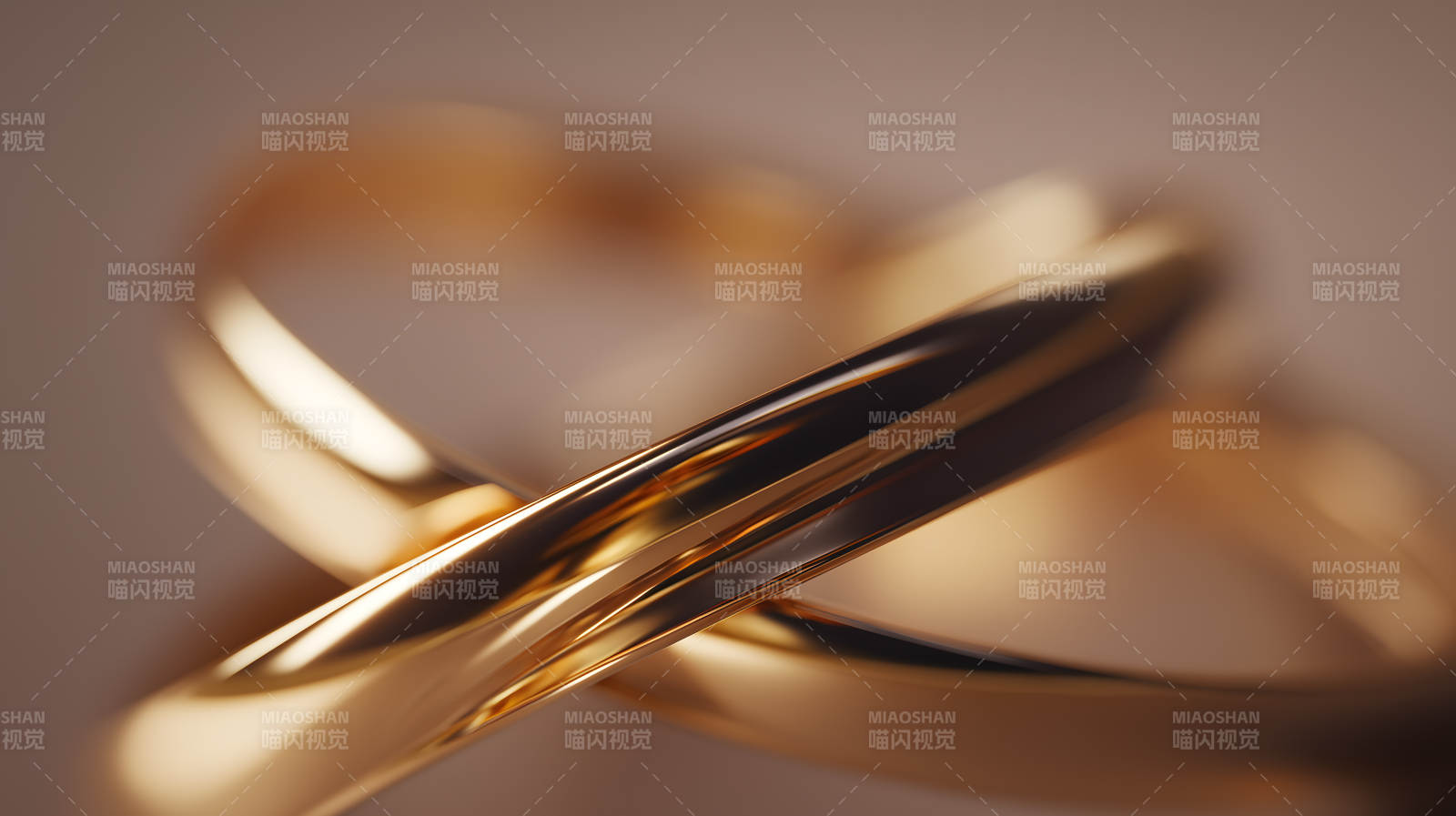 金色戒指特写图片