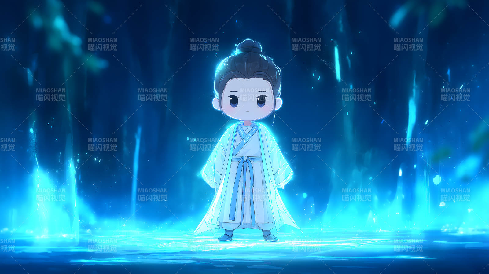 蓝色仙童场景图片