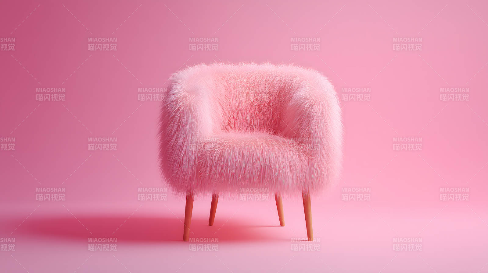 粉色毛茸茸椅子图片