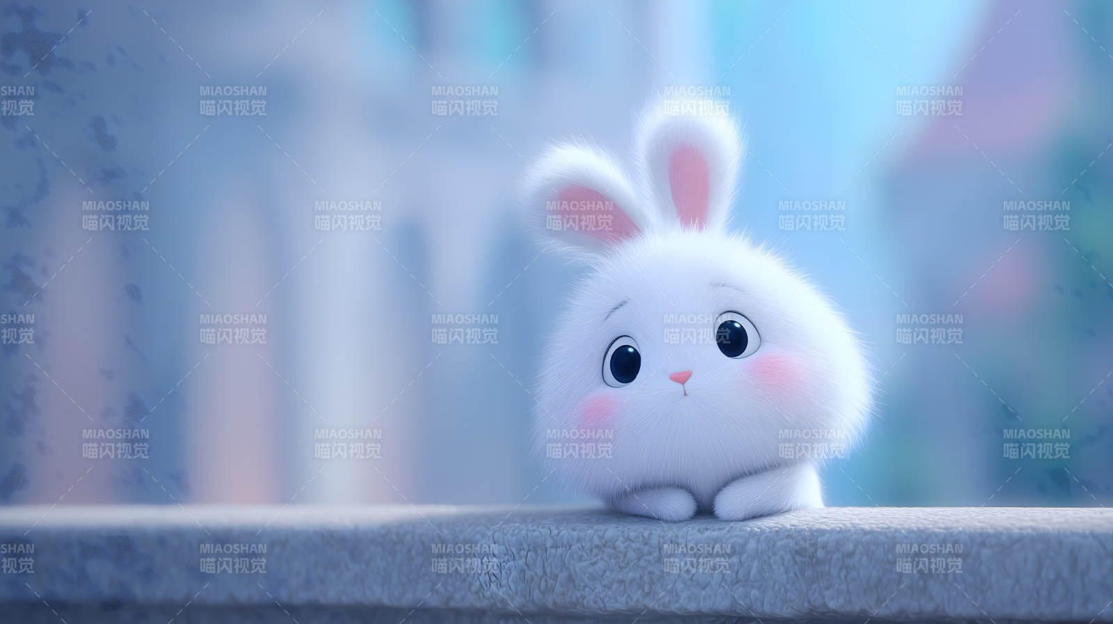 可爱毛茸茸的小兔子图片