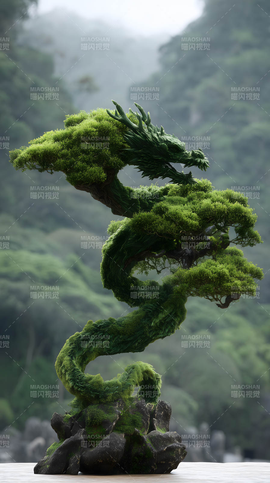 龙形盆景挺拔秀丽图片