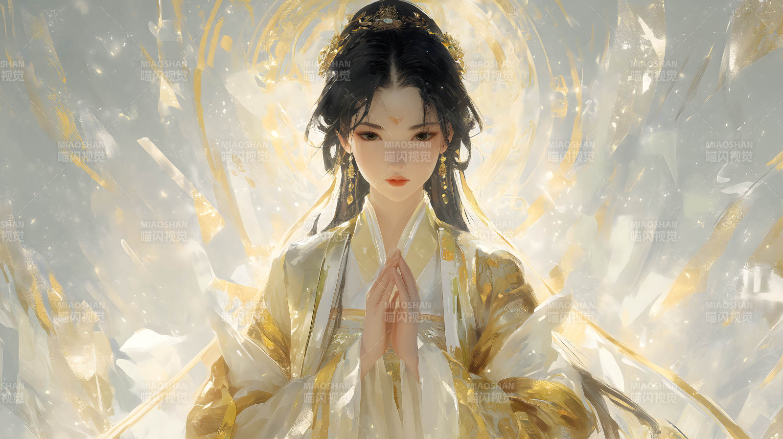 圣洁女子端庄肃穆图片