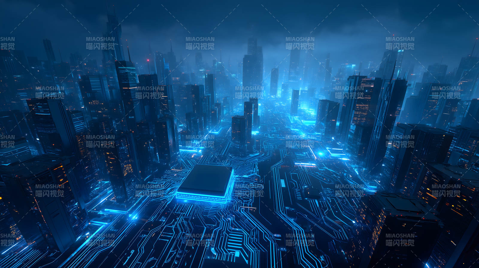 赛博朋克城市夜景图片