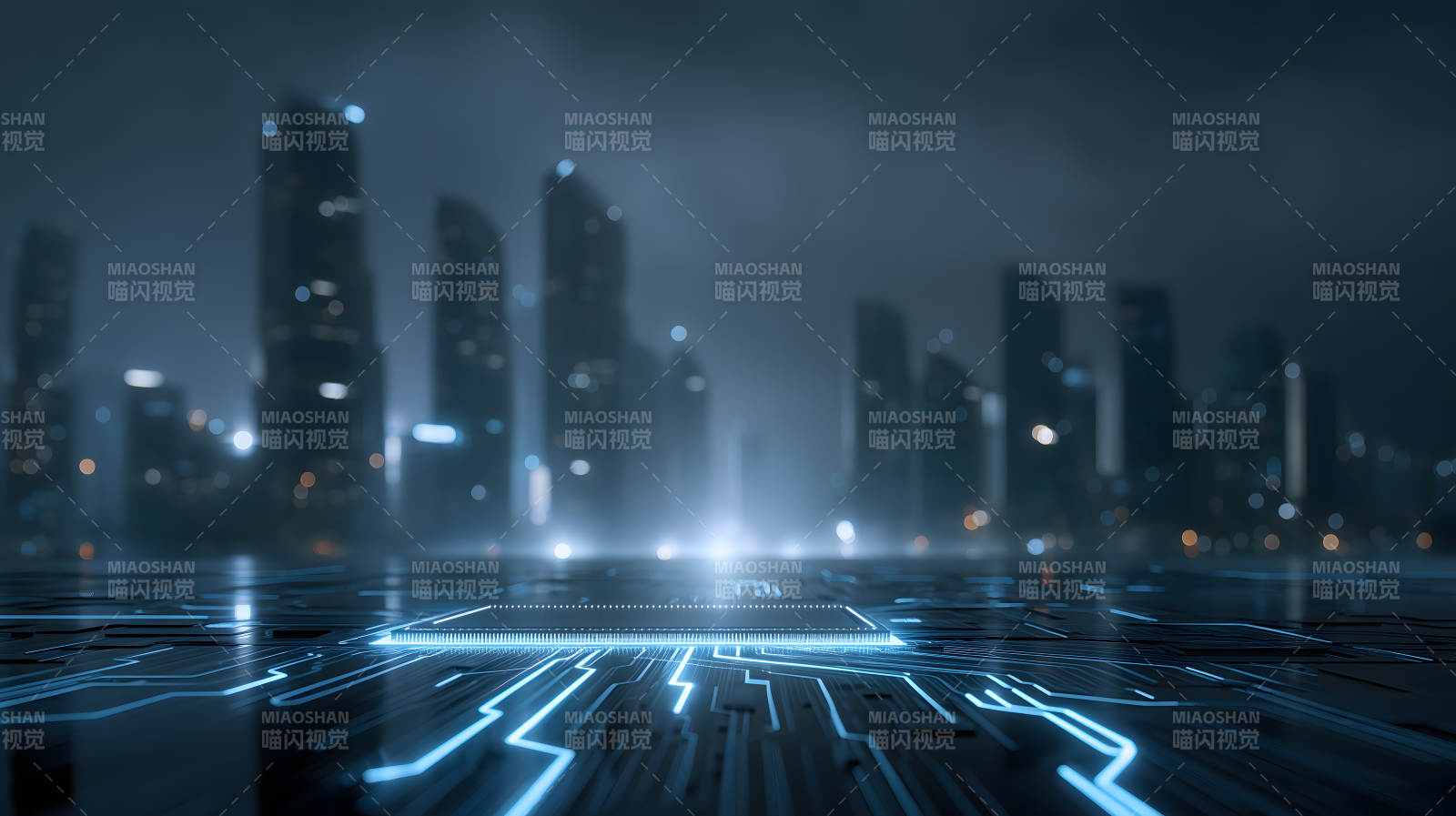 科技城市夜景图片