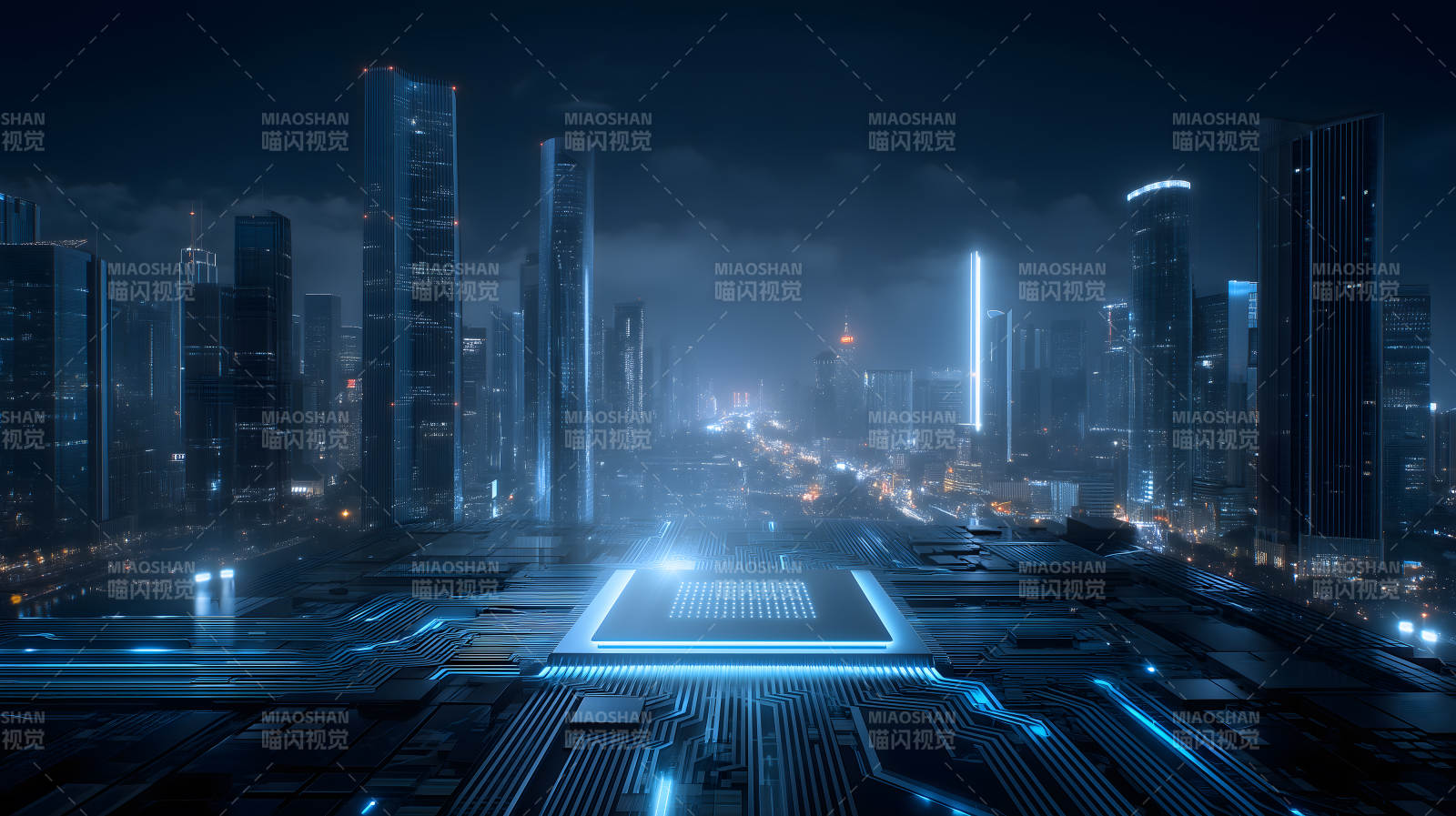 城市芯片科技感未来图片