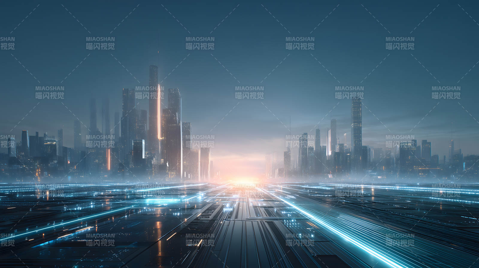 未来都市光线图片