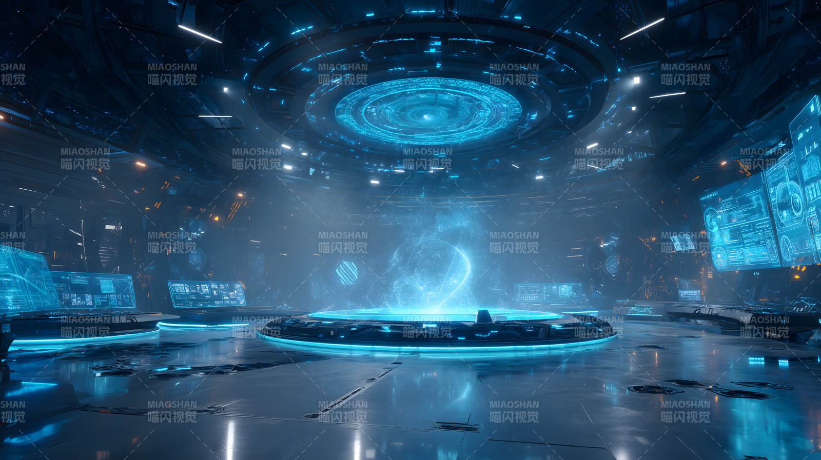 未来科技空间站场景图片