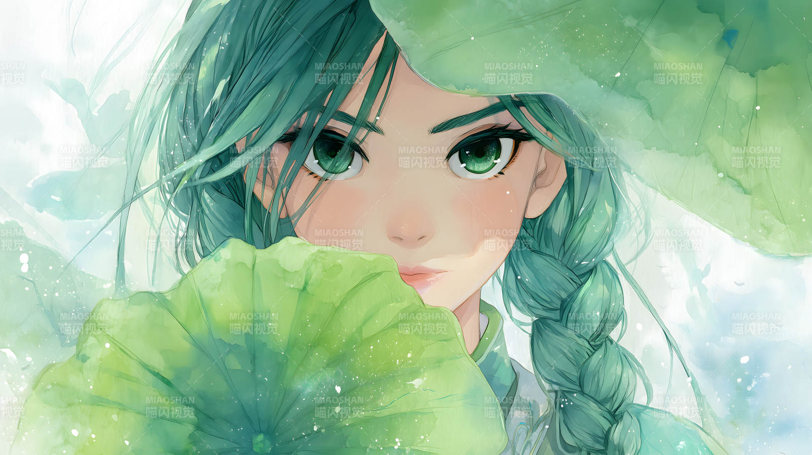 少女清雅翠绿图片