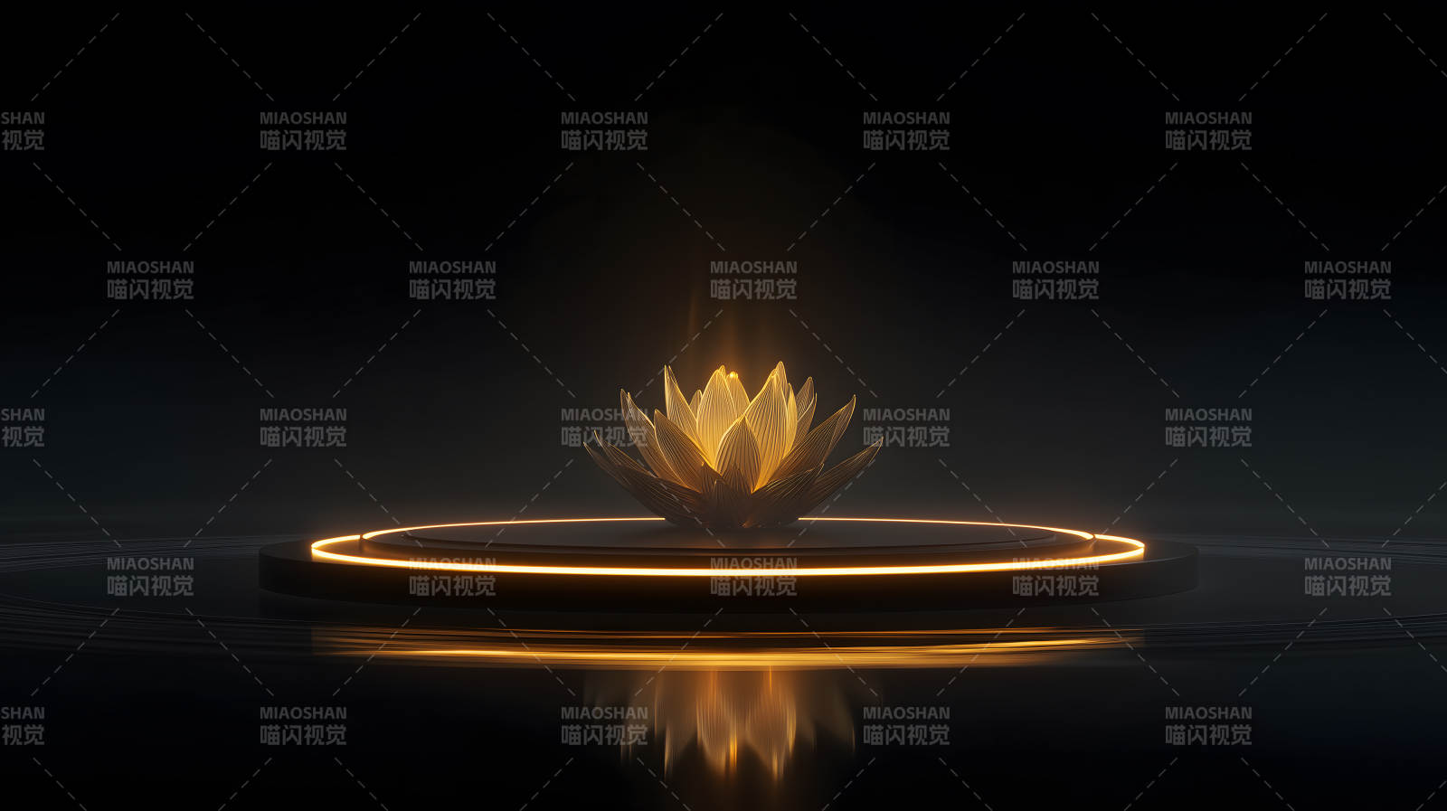 金莲耀光黑夜浮现图片